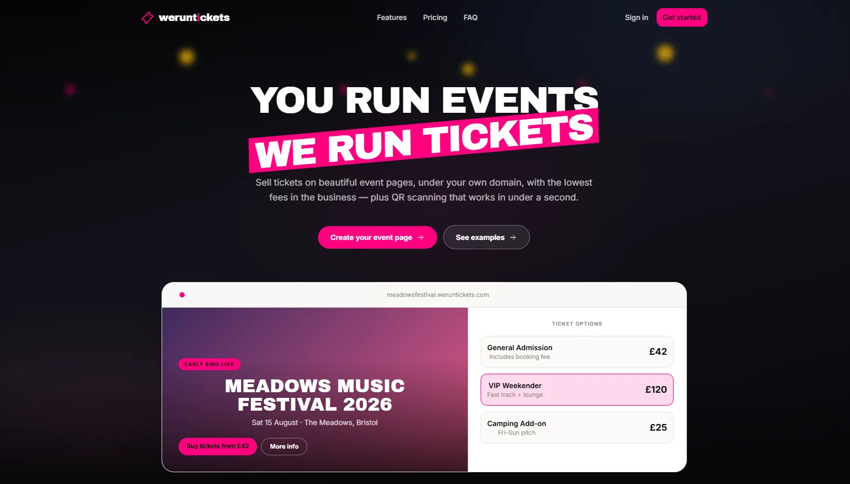 WeRunTickets - event ticketing platform